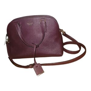 Kate spade crossbody/arm purse. Very dark purple. Gold hardware